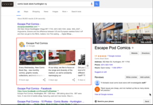 Posts on Google screenshot